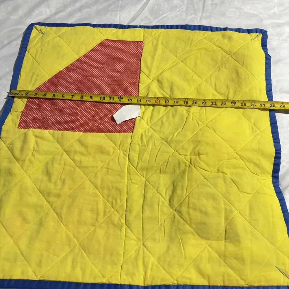Vintage 1985 Playskool Fold N Go Baby Activity Play Mat Blanket Quilt‎ Squeaker